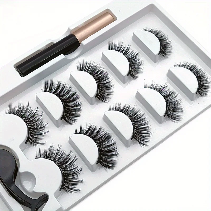 5 Pairs Magnete Eyelashes Set  – Eyelash Extension Uv Glue recenzja i cena
