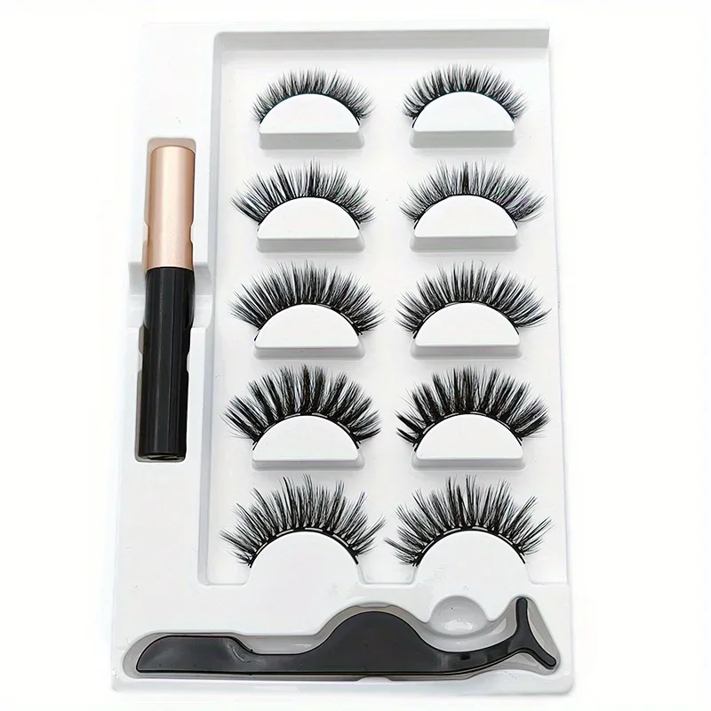 5 Pairs Magnete Eyelashes Set  – Eyelash Extension Uv Glue recenzja i cena