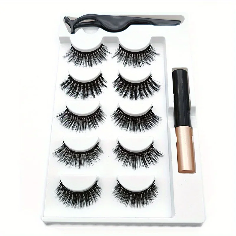 5 Pairs Magnete Eyelashes Set  – Eyelash Extension Uv Glue recenzja i cena