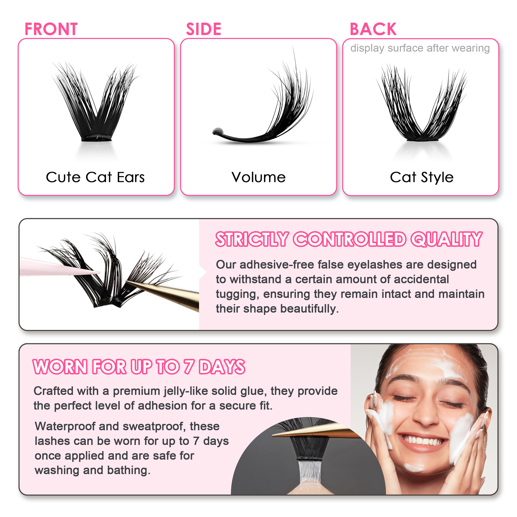 SEEDEW 3D V-shaped Thick False – Eyelash Extension With Glue recenzja i cena