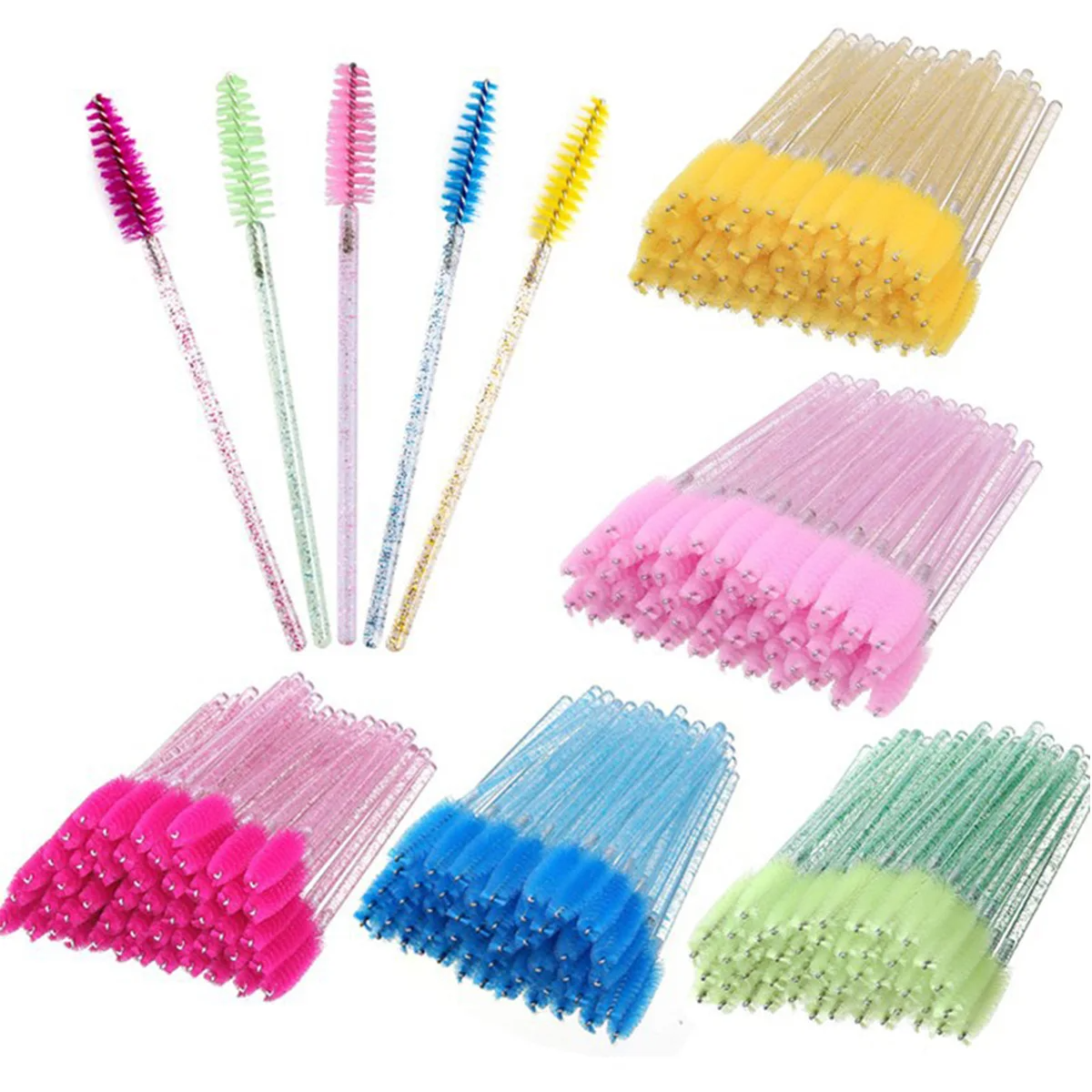 50pcs Eyelash Brushes Mascara  – Eyelash Extension Examples recenzja i cena