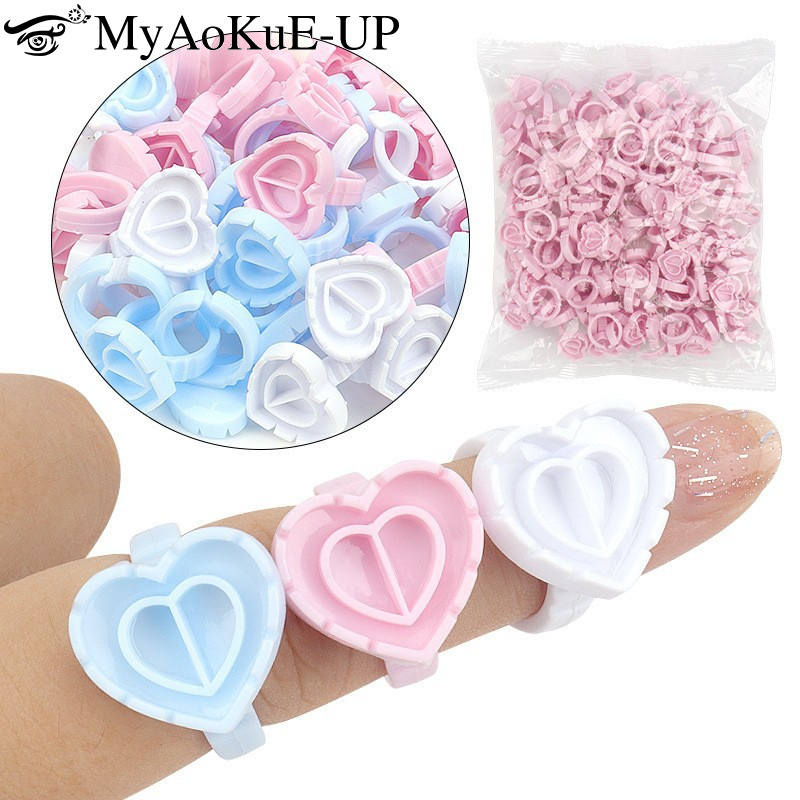 100Pcs Disposable Glue Ring Ho – Eyelash Extension Examples recenzja i cena