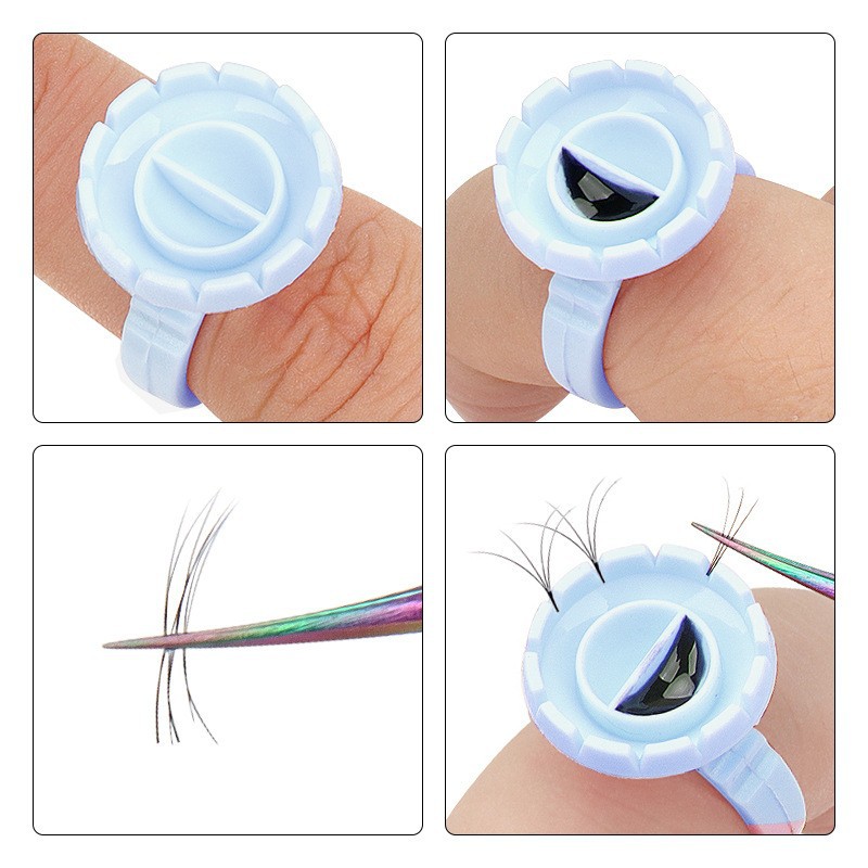 100Pcs Disposable Glue Ring Ho – Eyelash Extension Examples recenzja i cena
