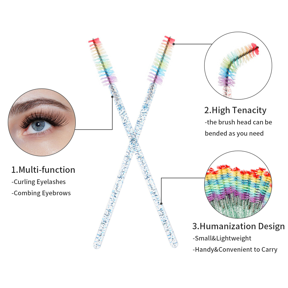 50PCS Rainbow Crystal Eyelash  – Eyelash Extension Examples recenzja i cena