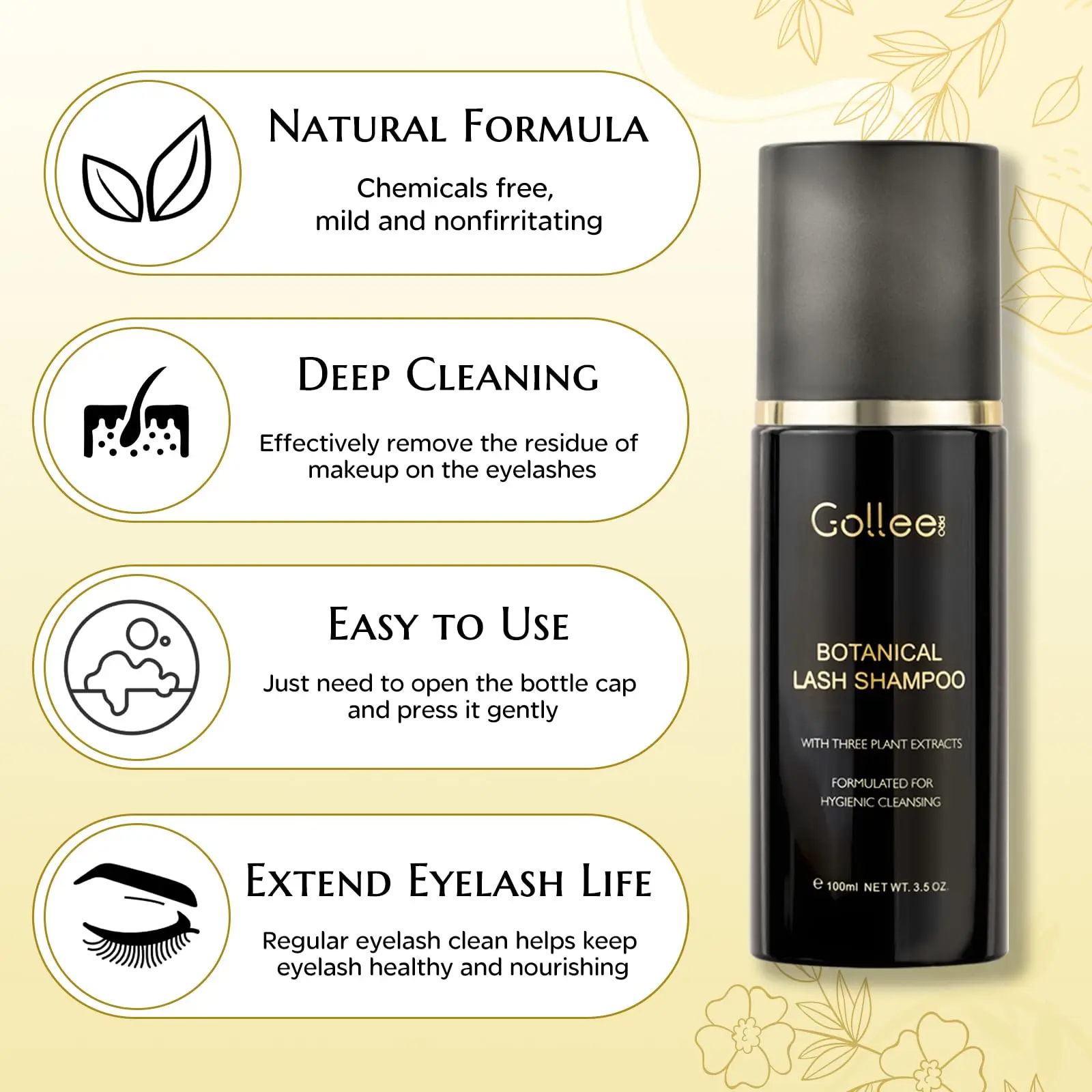 Gollee 100ml Cleaning Mousse B – Eyelash Extension Wash Kit recenzja i cena
