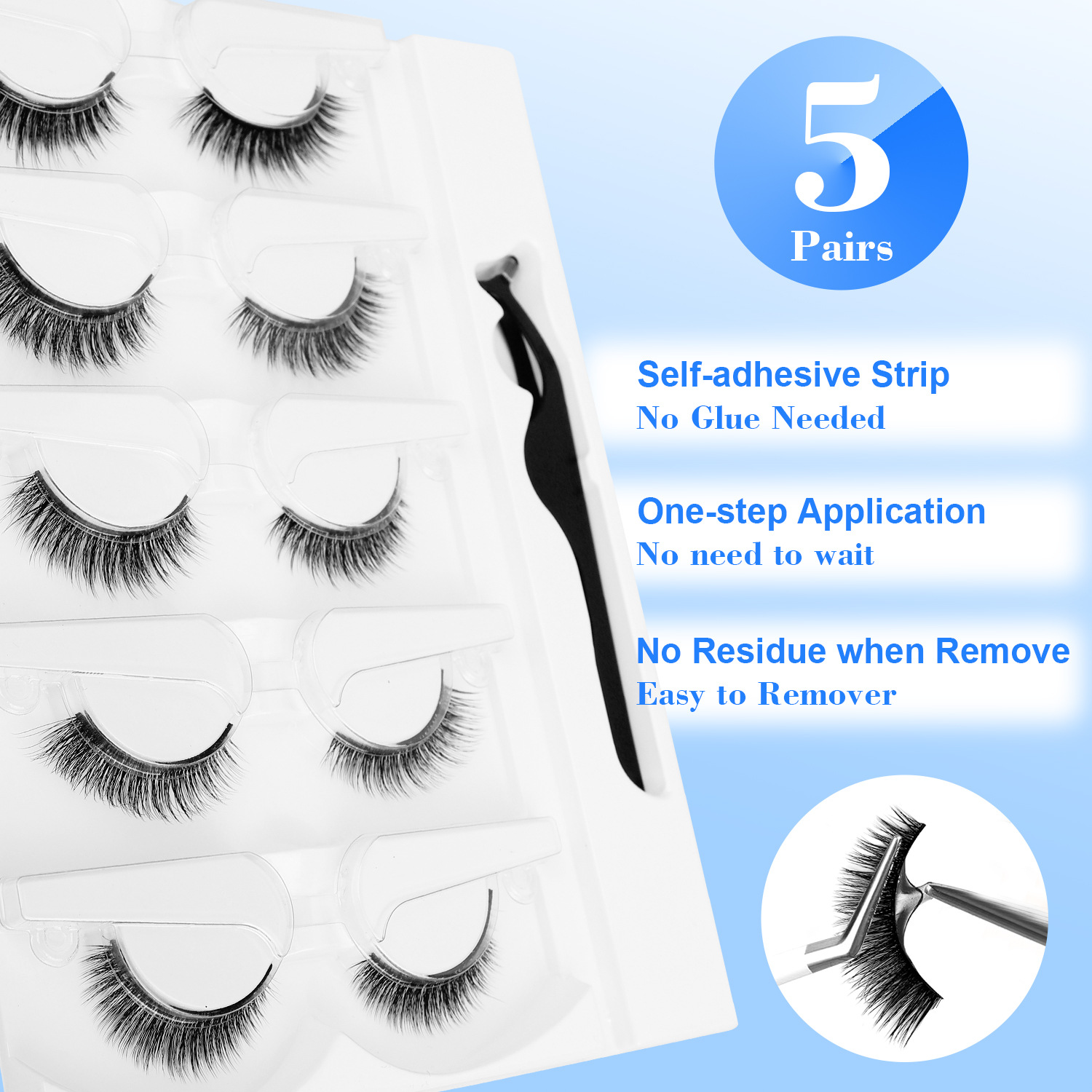 5 Pairs Glue-free Self-adhesiv – Eyelash Extension Uv Glue recenzja i cena